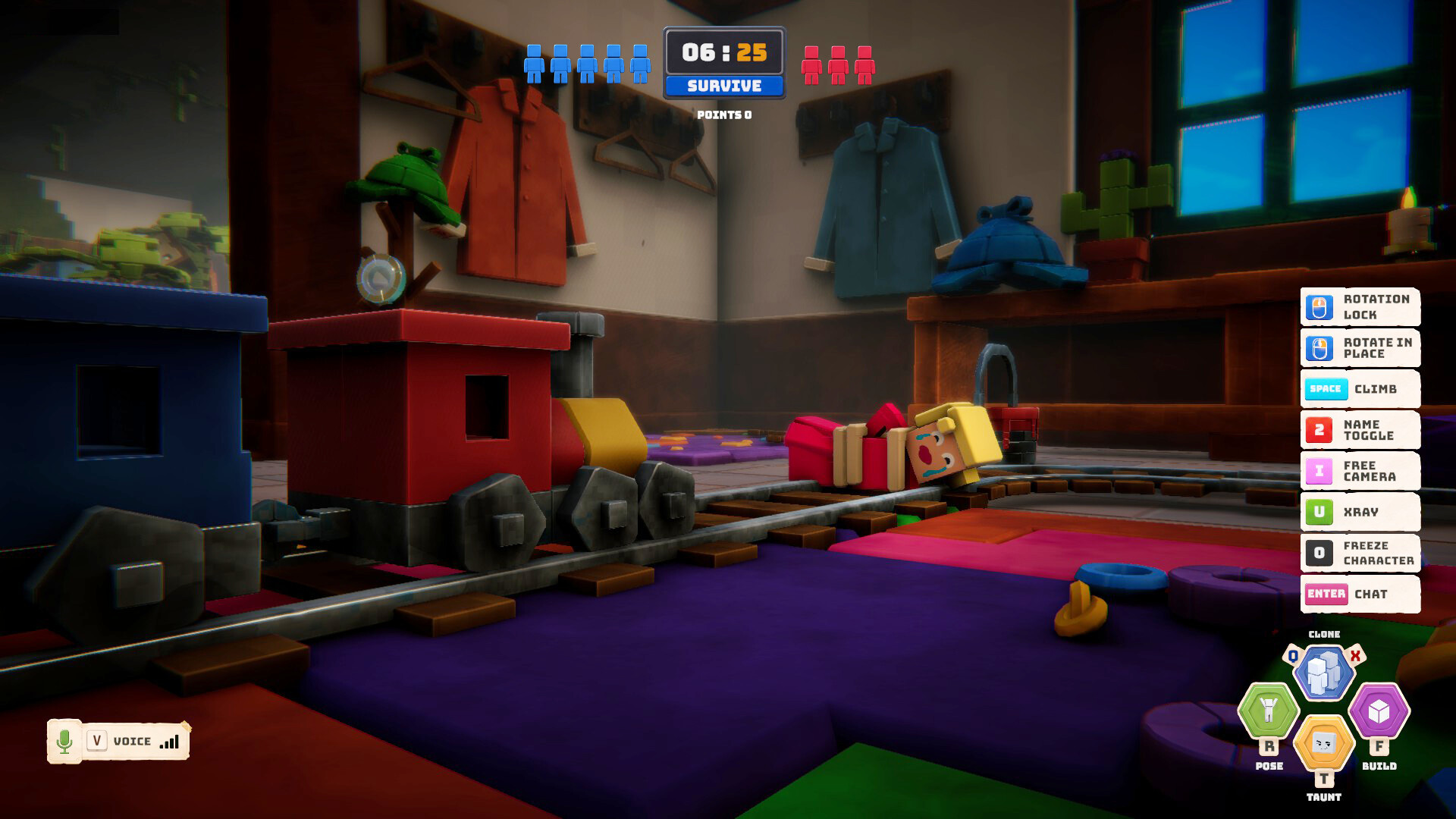 The disguise builder showing shapes, colors, and paint controls