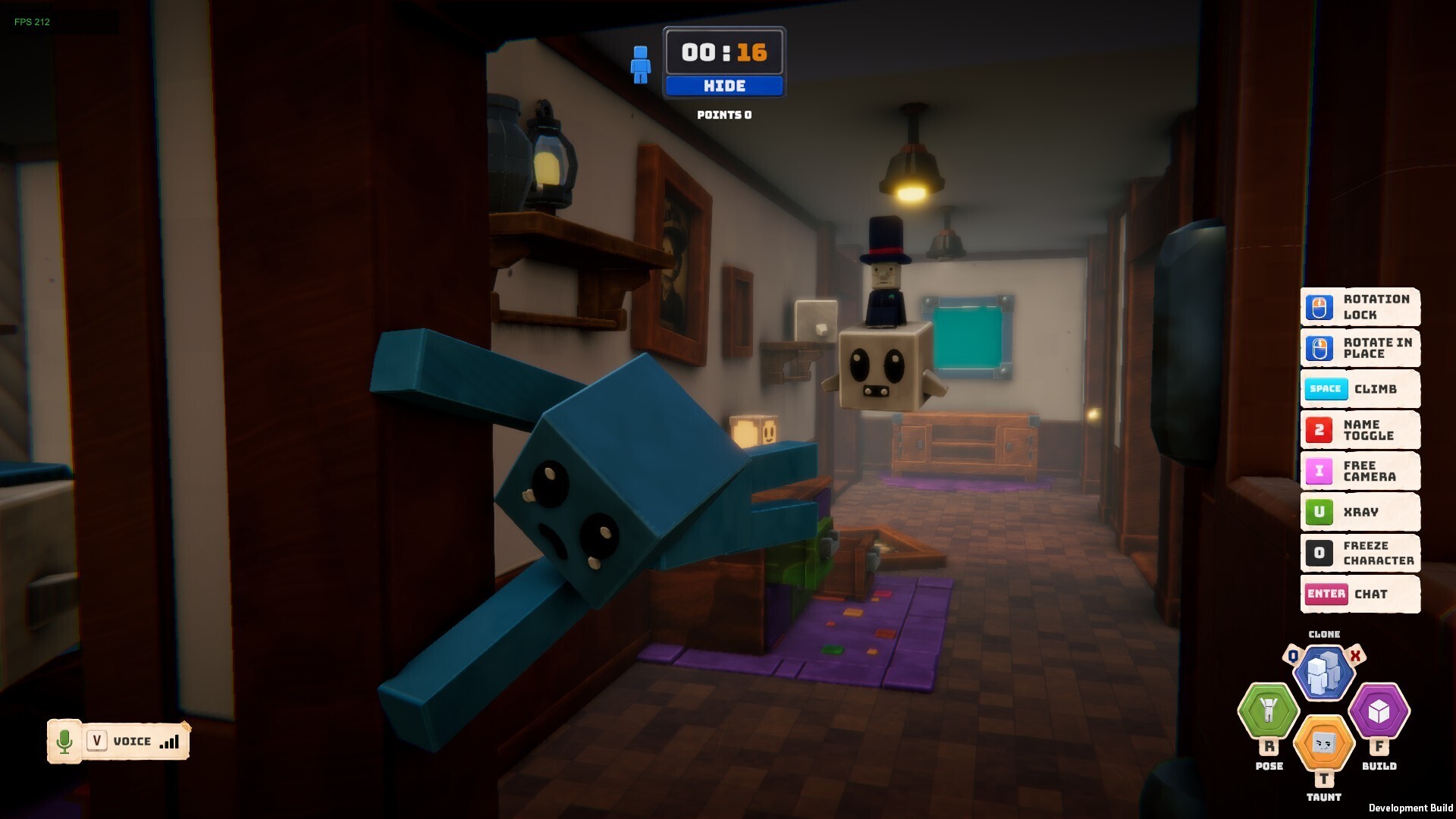 Players taunting each other after a failed disguise is spotted