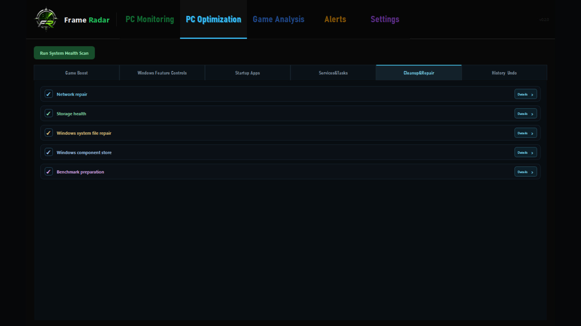 Frame Radar screenshot 1