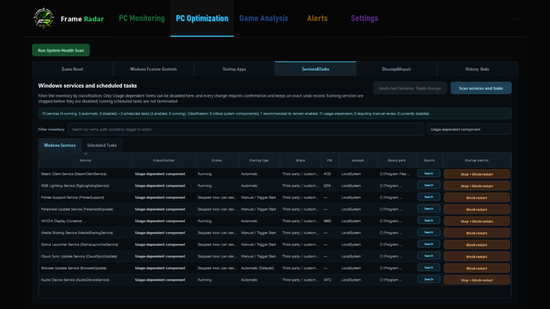Frame Radar screenshot 6