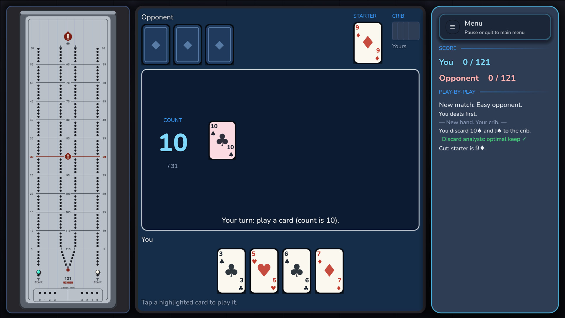 Just Cribbage screenshot 1