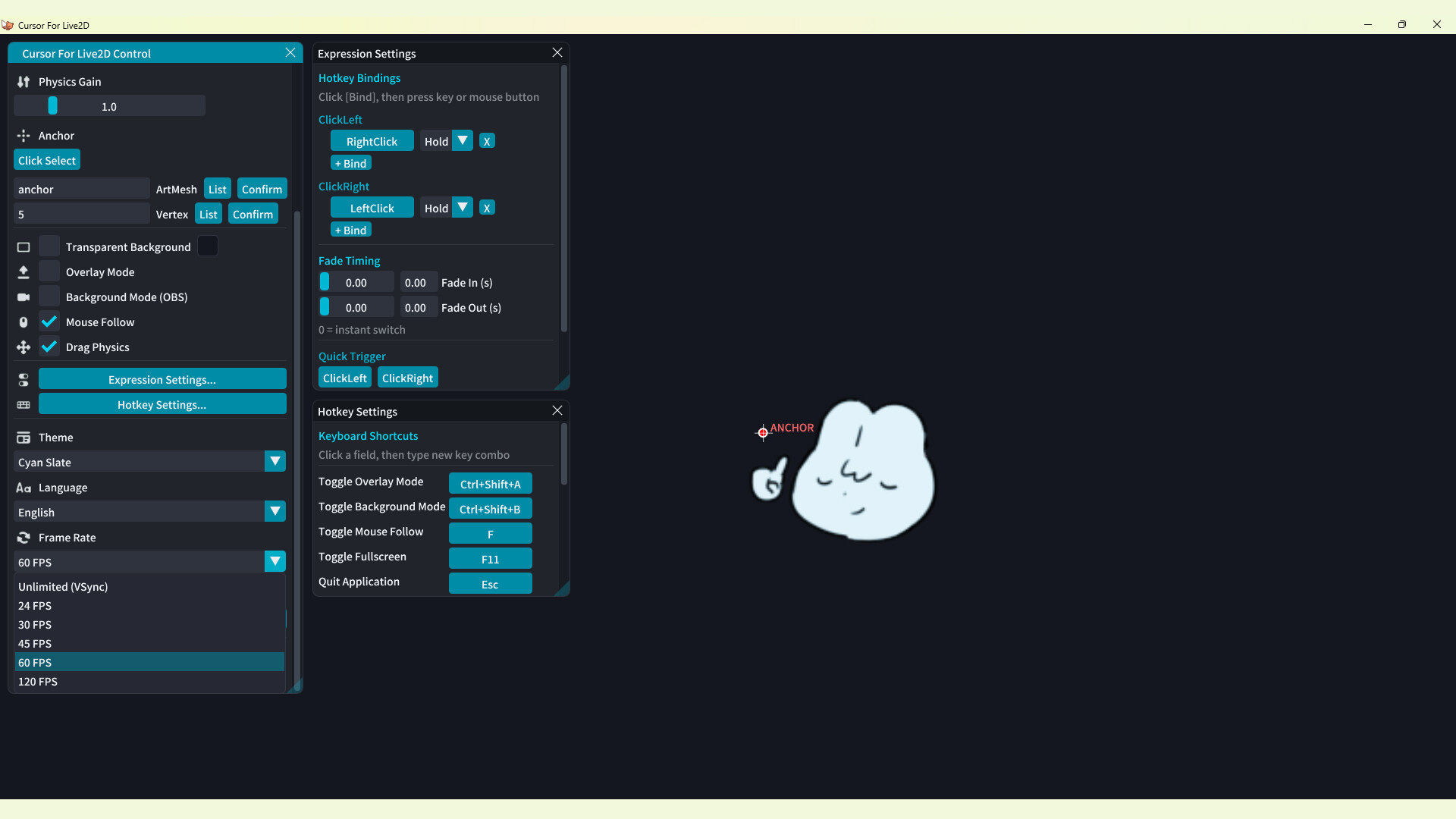 Cursor for Live2D