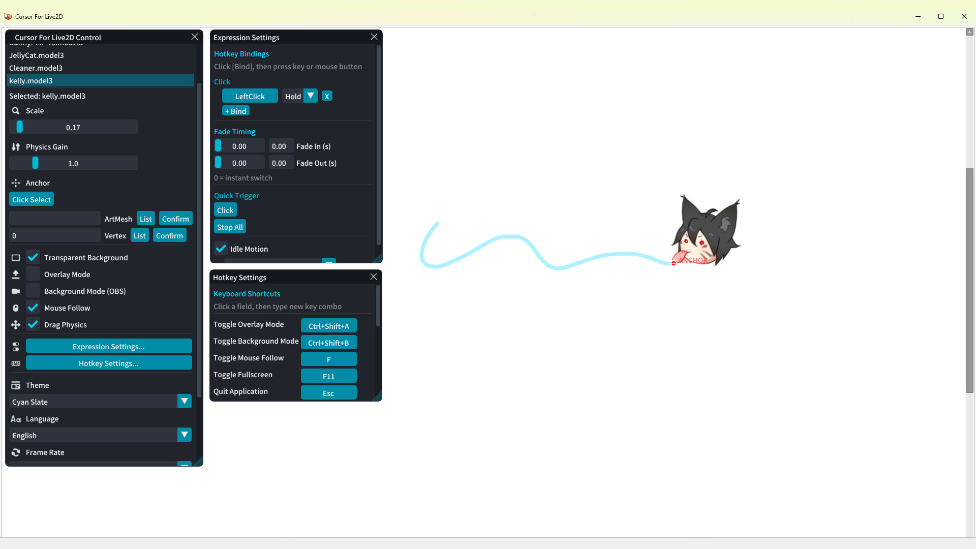 Cursor for Live2D