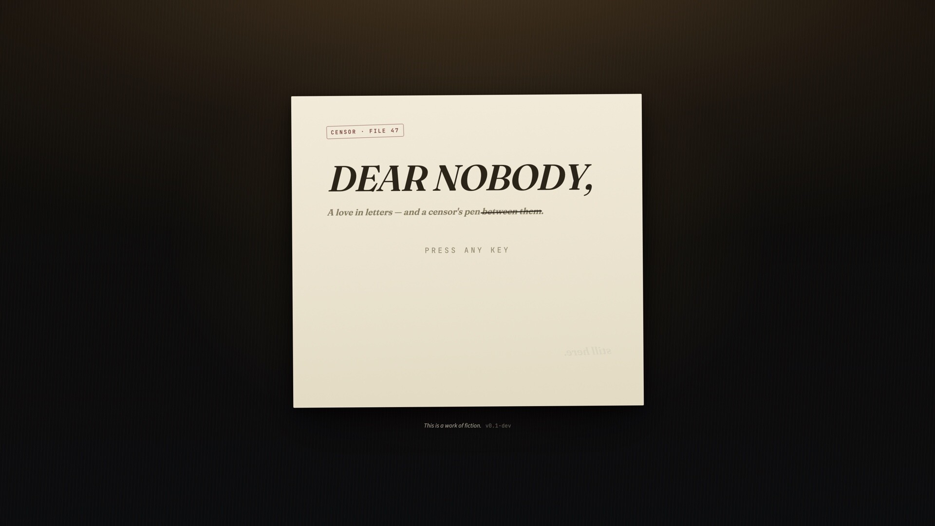 Dear Nobody screenshot #3