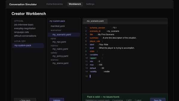 Conversation Simulator Screenshot