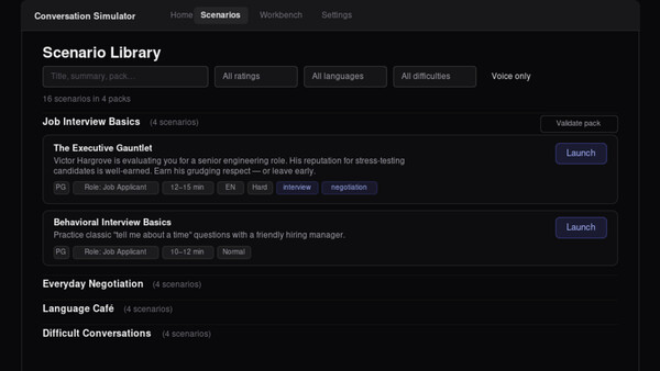 Conversation Simulator Screenshot