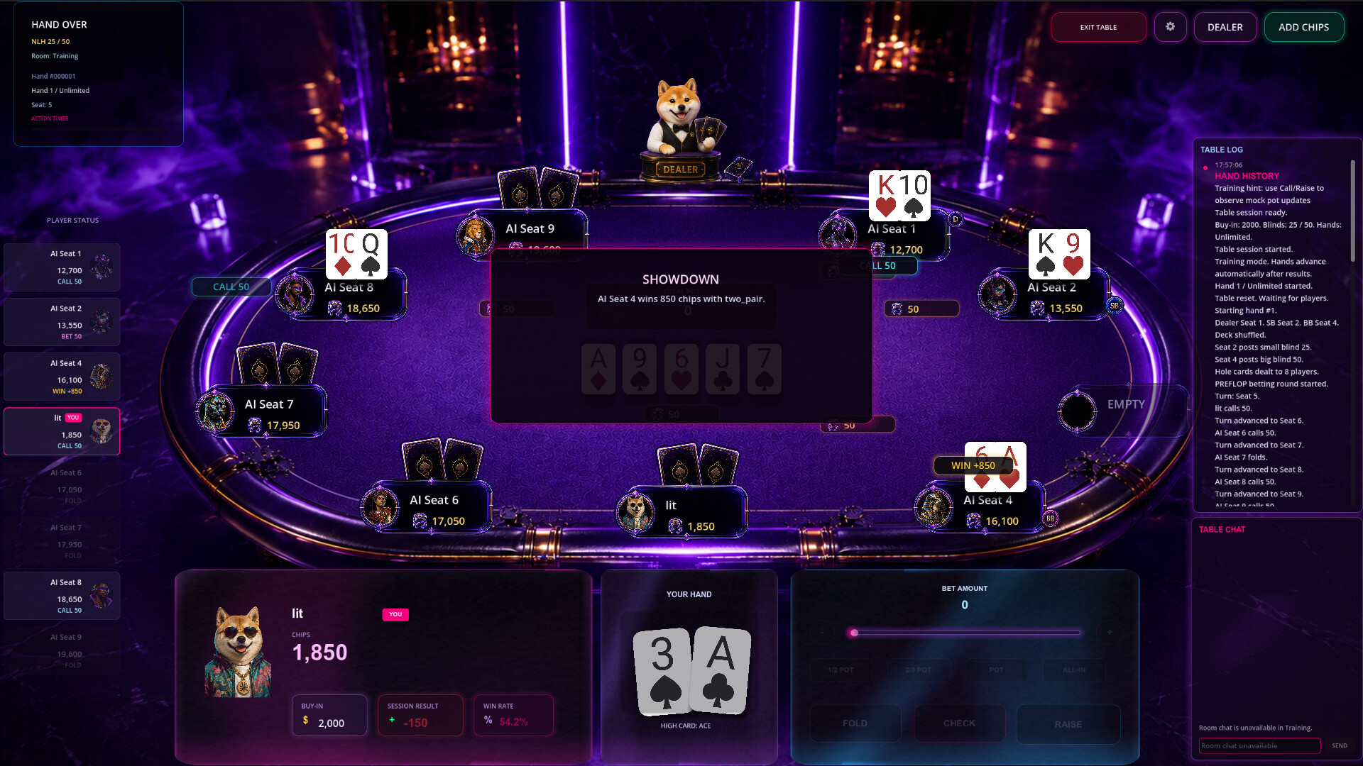 PokerCraft: Texas Hold'em screenshot 2