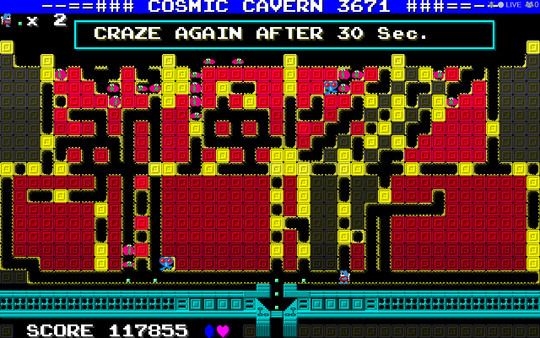 Screenshot z Cosmic Cavern 3671宇宙最大の地底最大の作戦