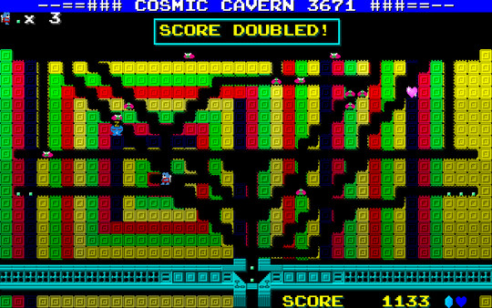 Screenshot z Cosmic Cavern 3671宇宙最大の地底最大の作戦