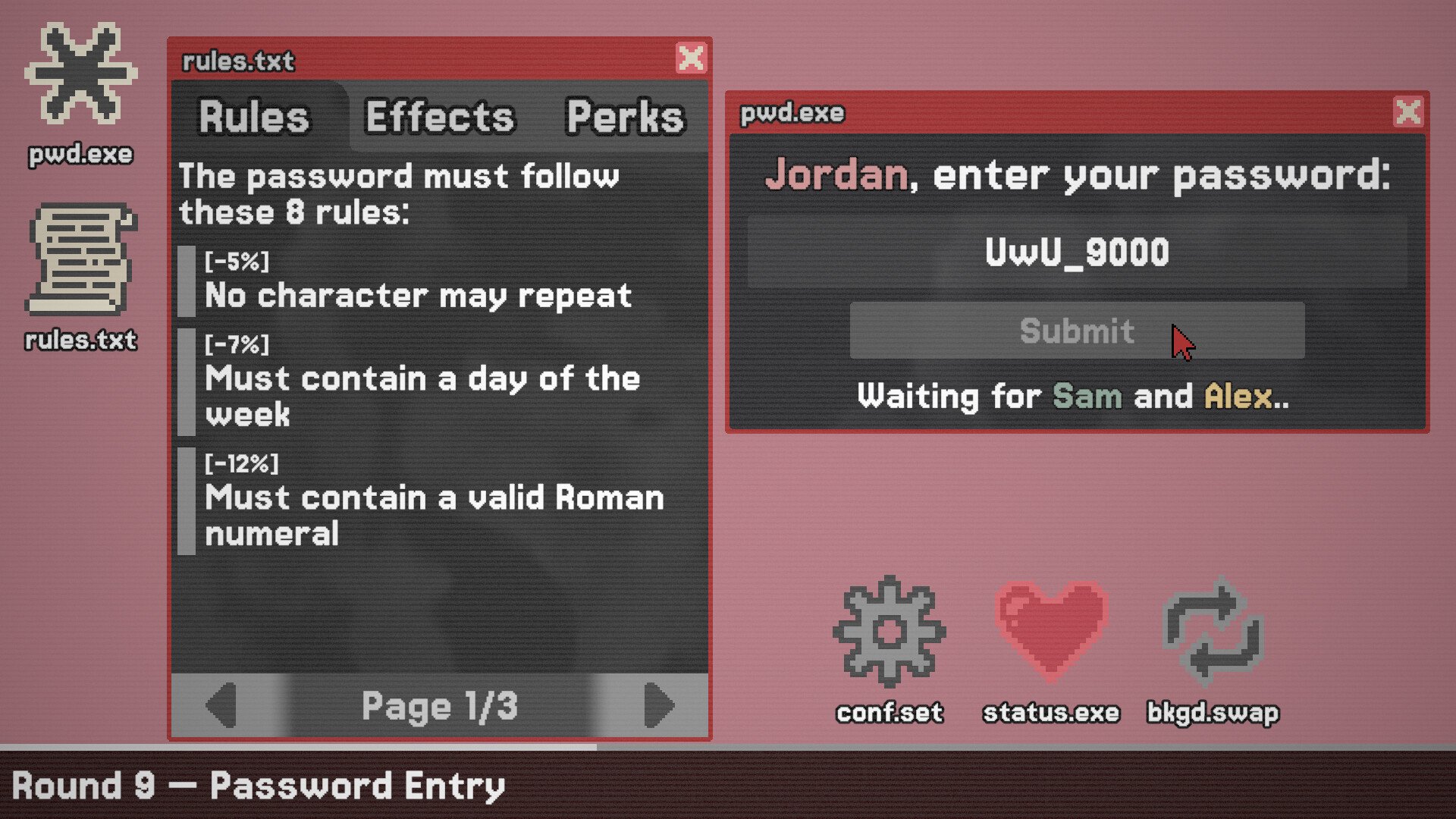Password Not Valid – Screenshot 3
