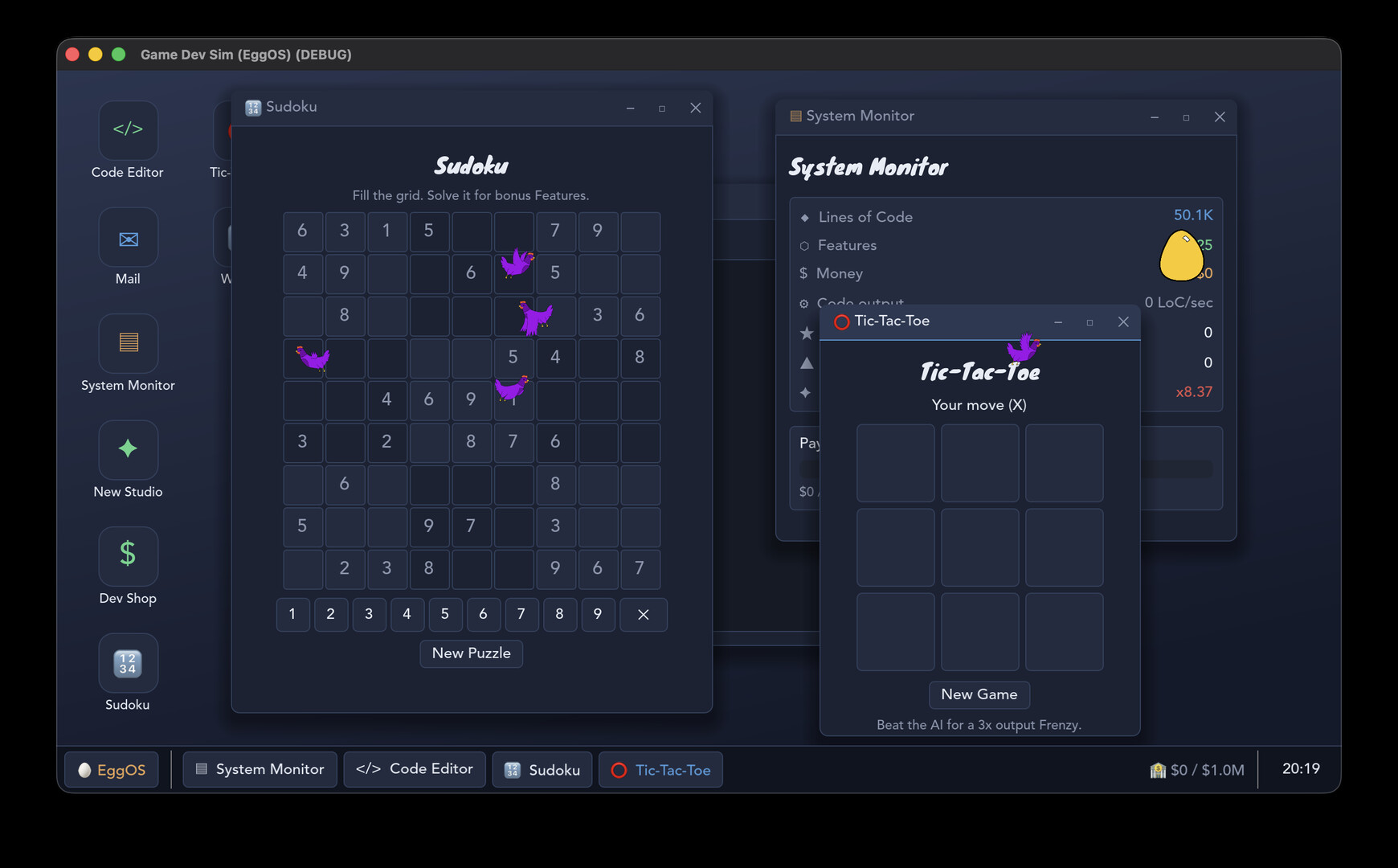 EggOS: Incremental Game Dev screenshot