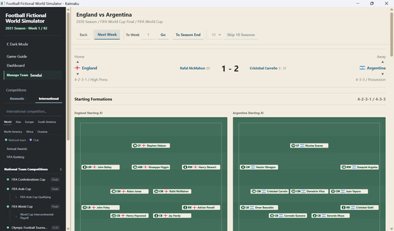 Football Fictional World Simulator - скриншот 12
