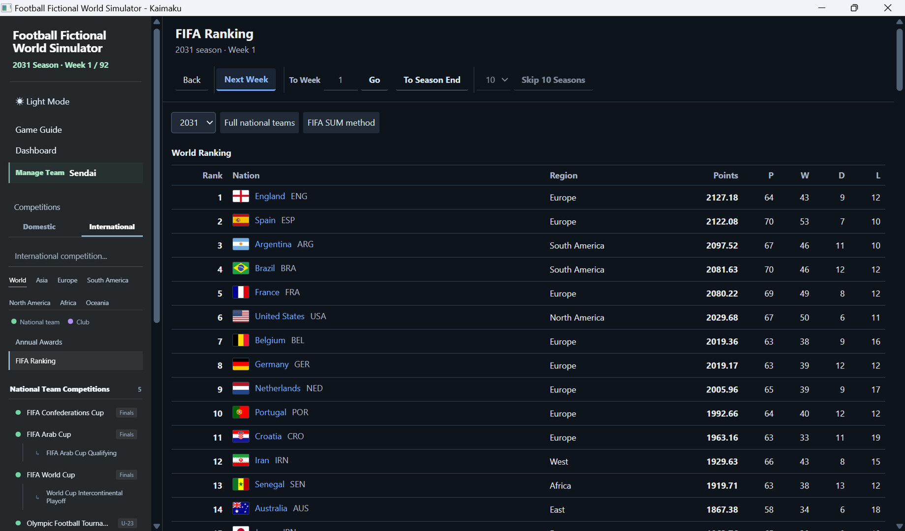Football Fictional World Simulator screenshot 15