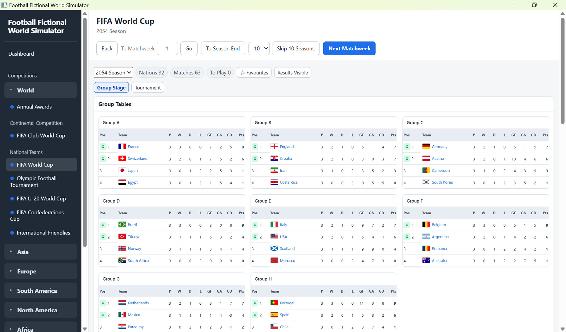 Football Fictional World Simulator screenshot 4