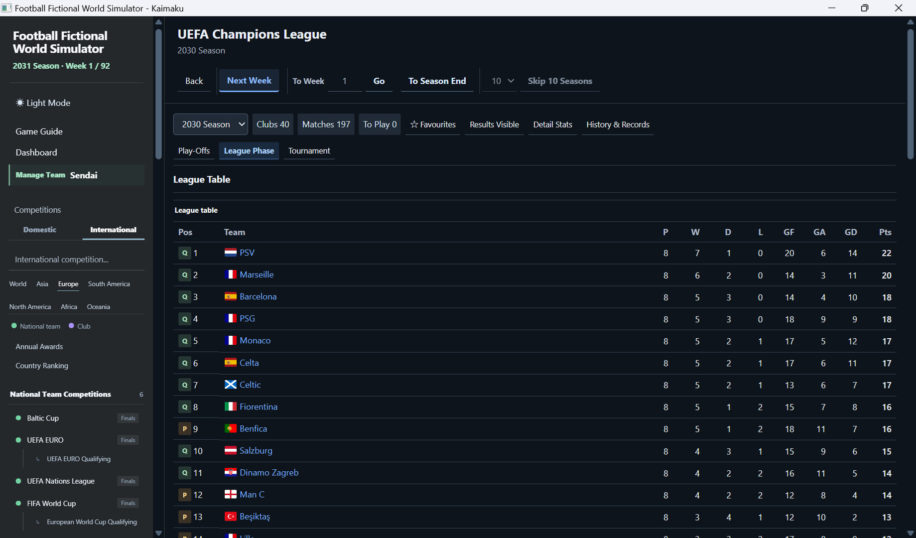 Football Fictional World Simulator screenshot 10