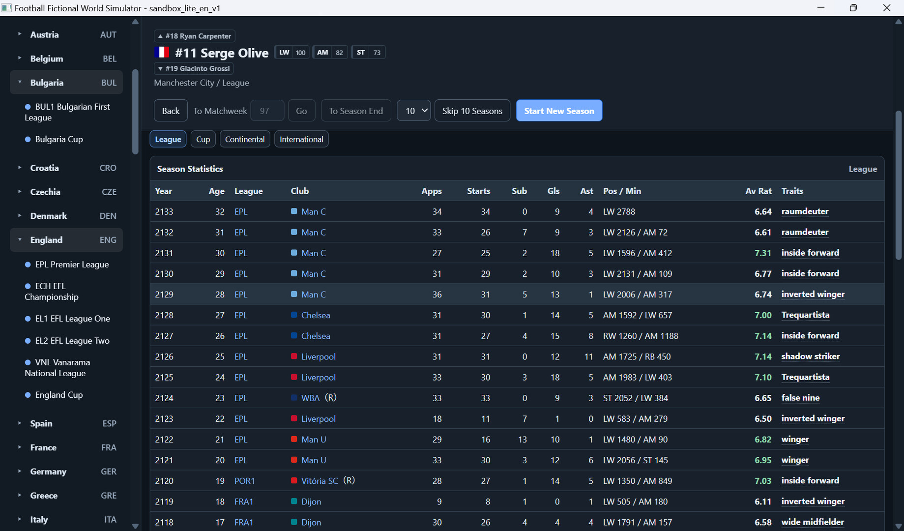 Football Fictional World Simulator screenshot 3