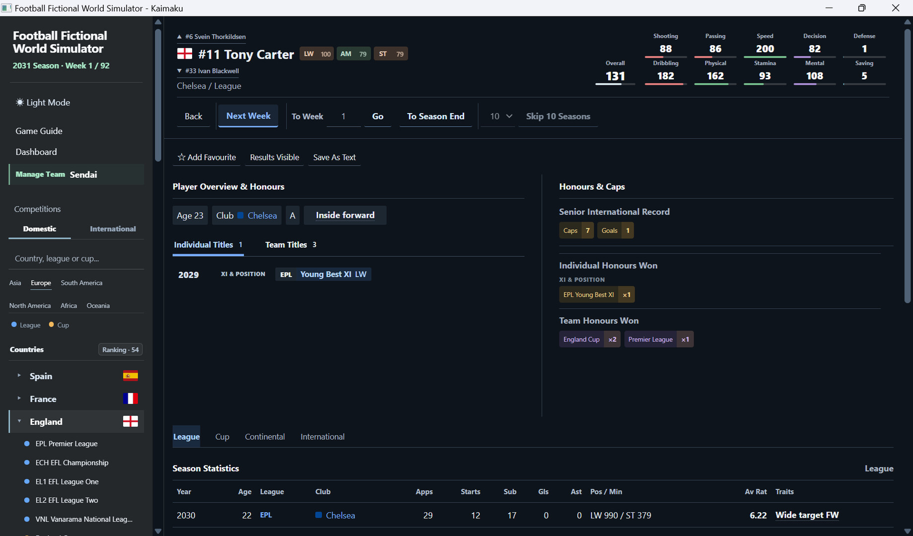 Football Fictional World Simulator screenshot 2