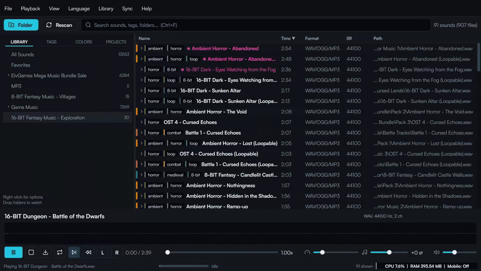 Fast Sound Library (FSL) video 1