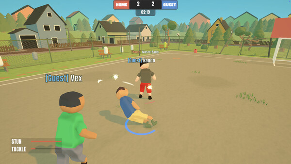 Shole Soccer — tangled up near the sideline
