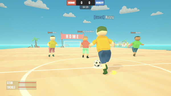 Shole Soccer — beach match in progress