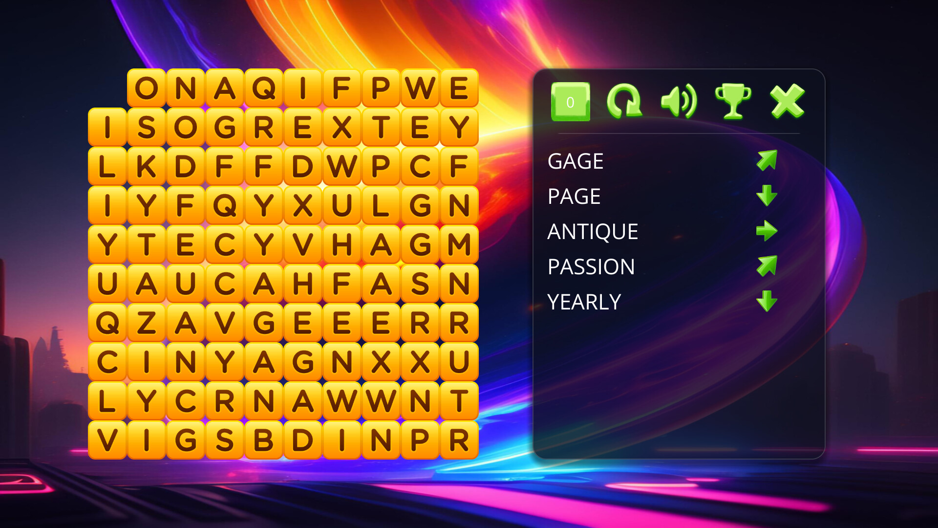 Slide Words screenshot