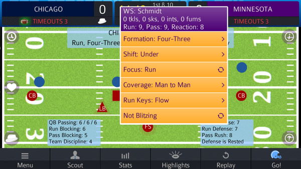 Screenshot z Pro Strategy Football 2016