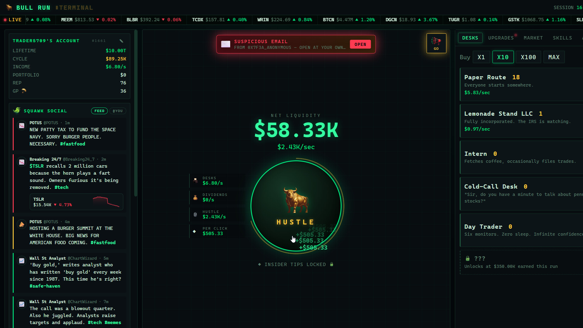 Bull Run Clicker