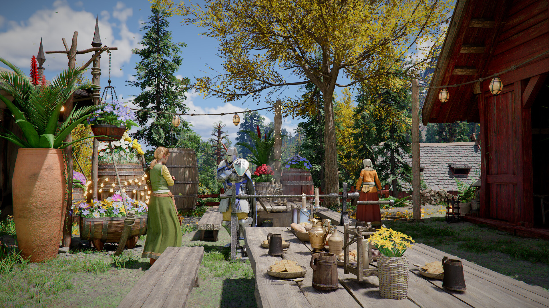 Crimson Desert: Charting the Unknown - an upgraded homestead with lanterns and seating