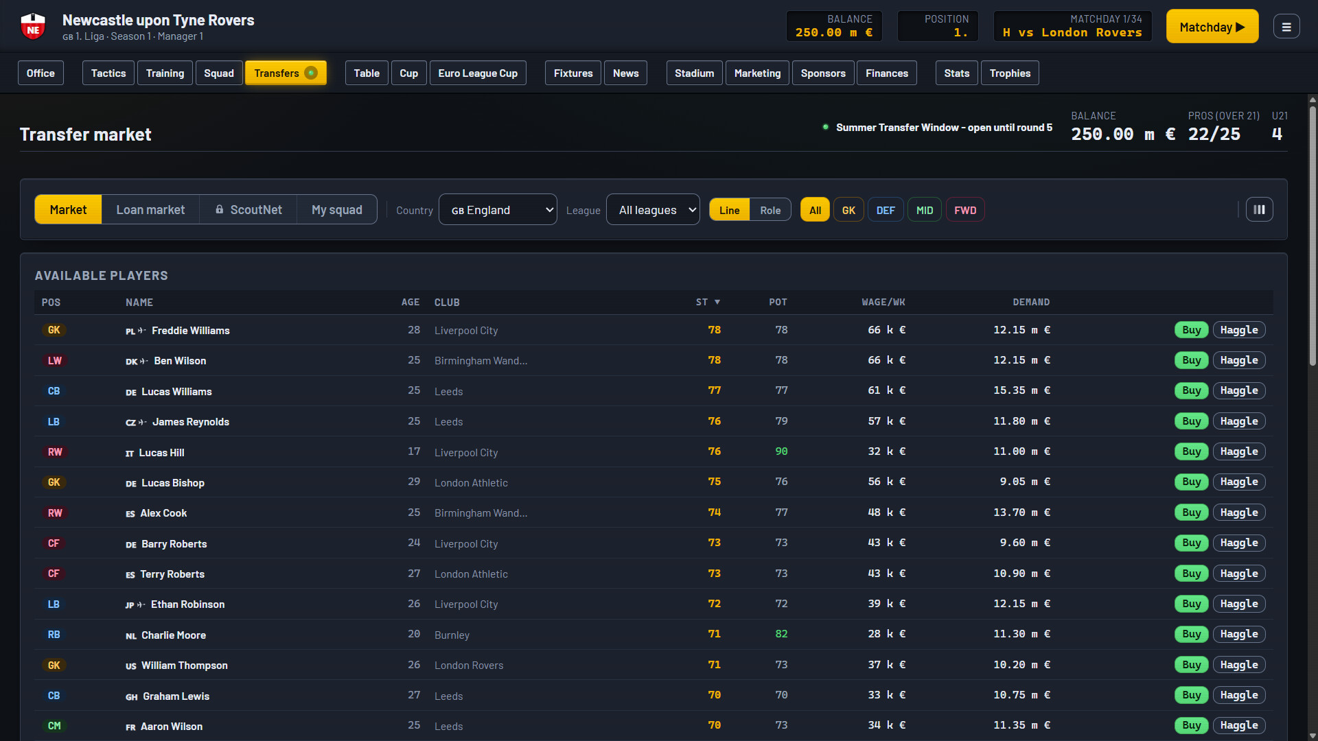HALFTIME Manager – Screenshot 7