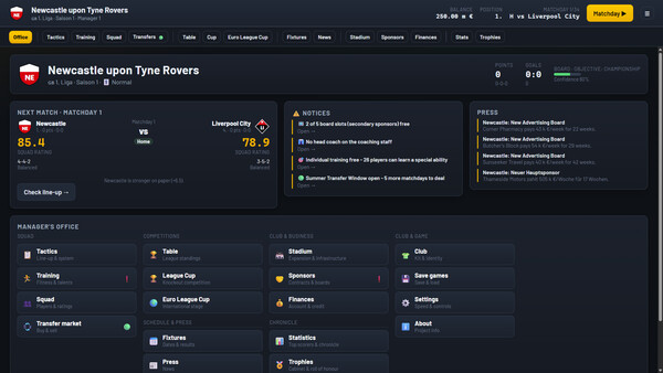 HALFTIME Manager Screenshot