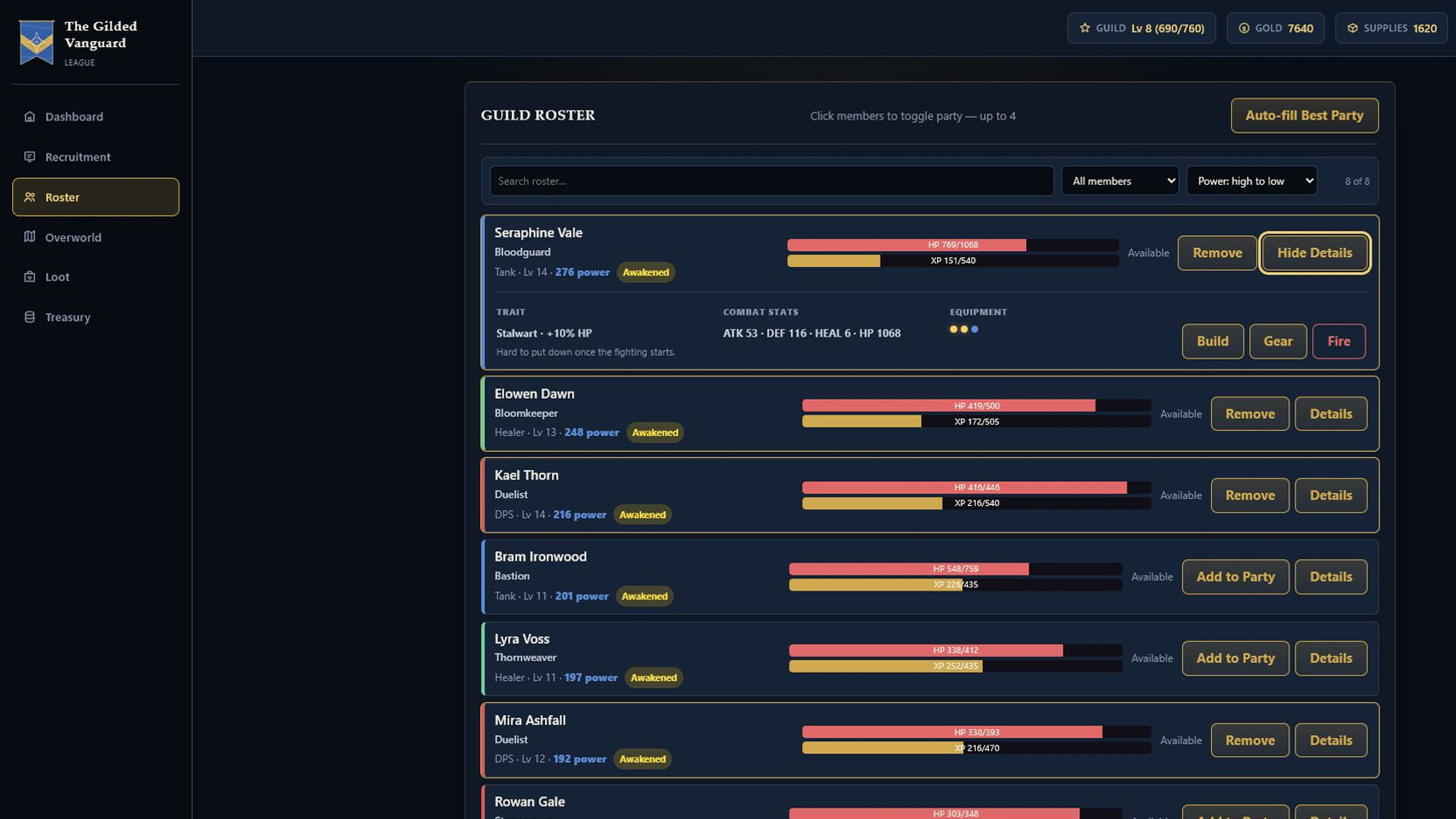 Guild Management Simulator screenshot