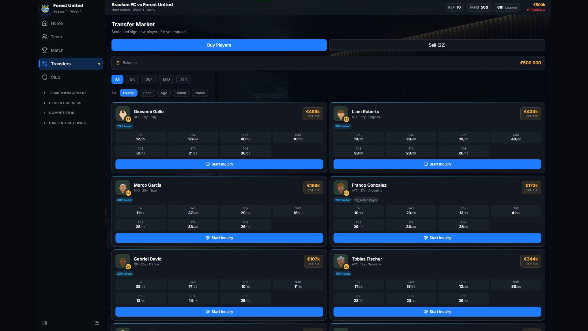 Goalcrest: Club Management Tycoon screenshot 1