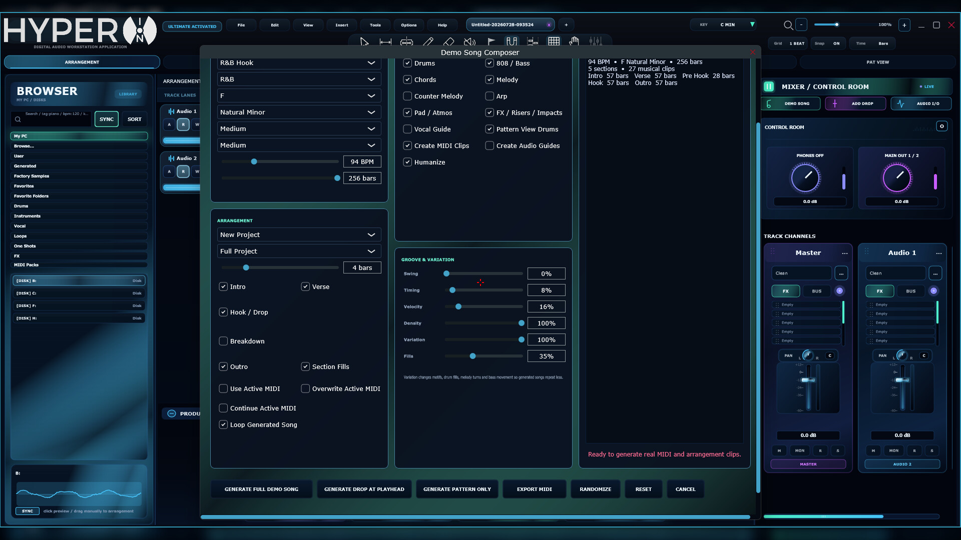 HyperION DAW screenshot 1