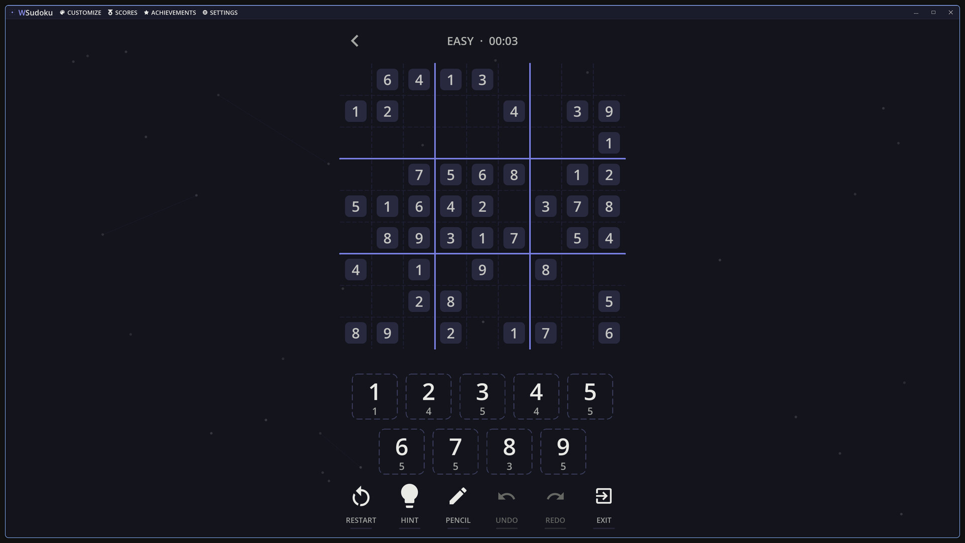 WSudoku screenshot 3