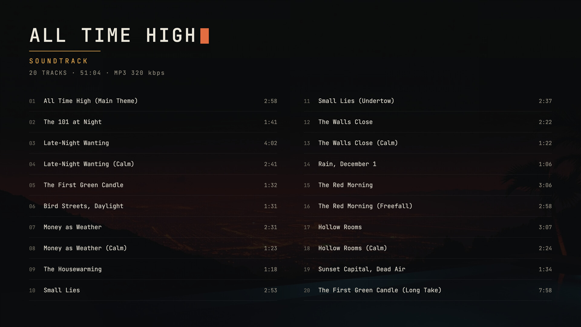 All Time High Soundtrack Featured Screenshot #1