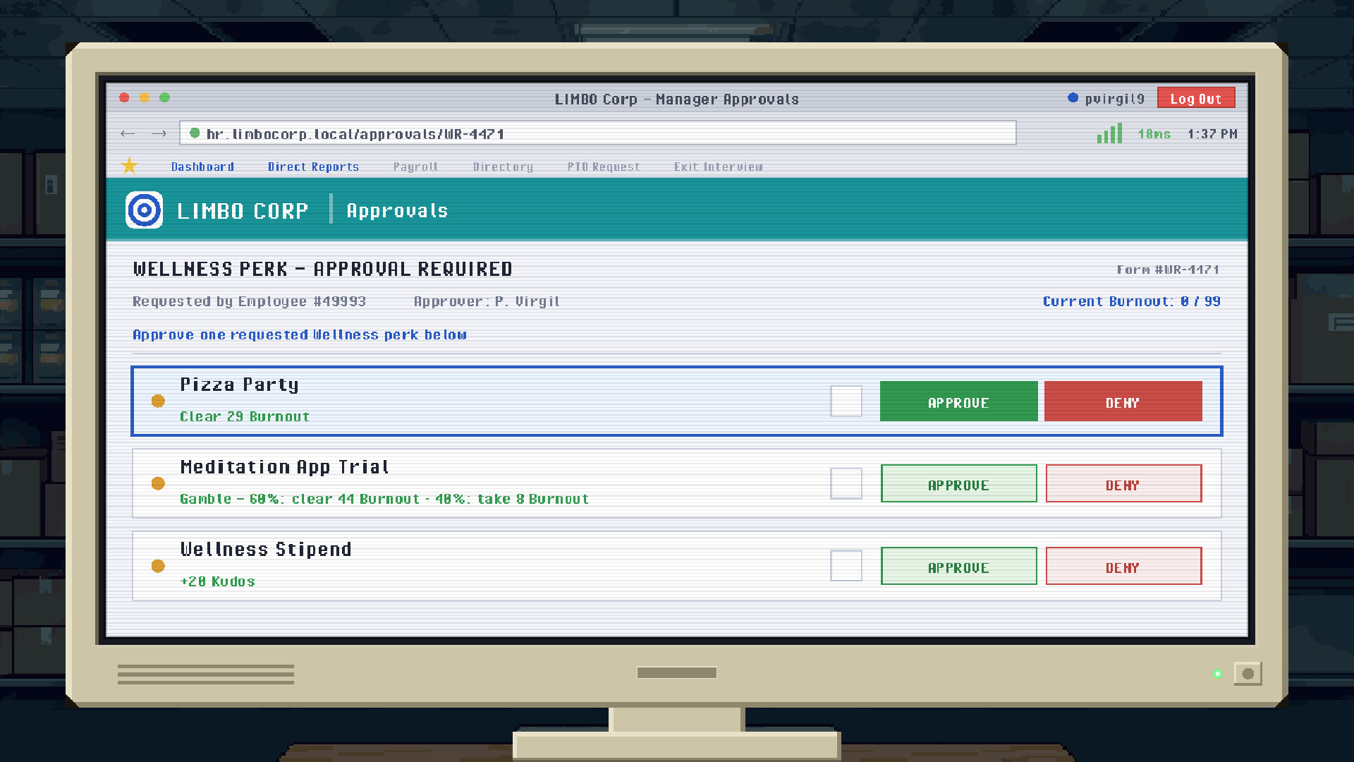 Open Headcount: A Corporate-Hell Roguelike screenshot 9