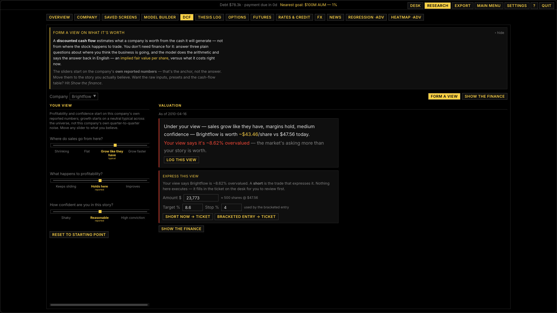 Volatility screenshot