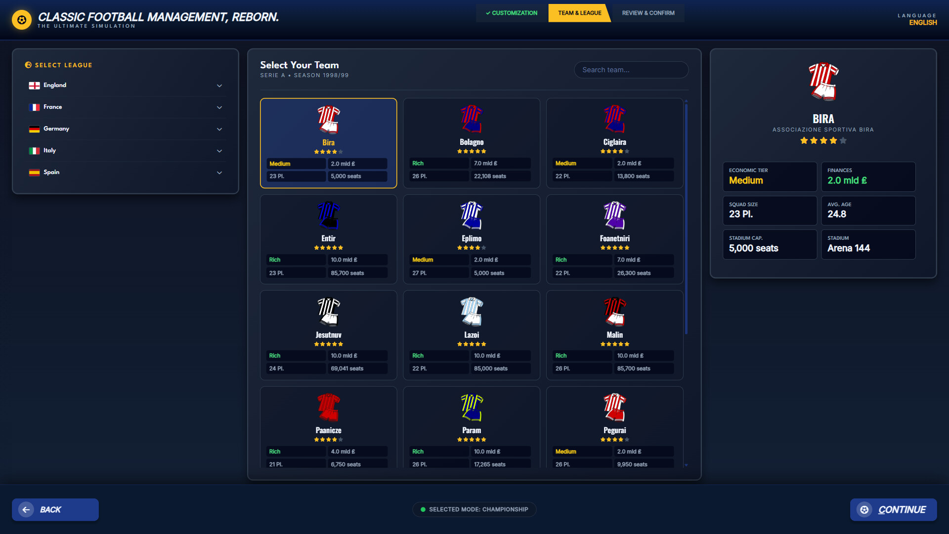 Calcio 98 screenshot 4