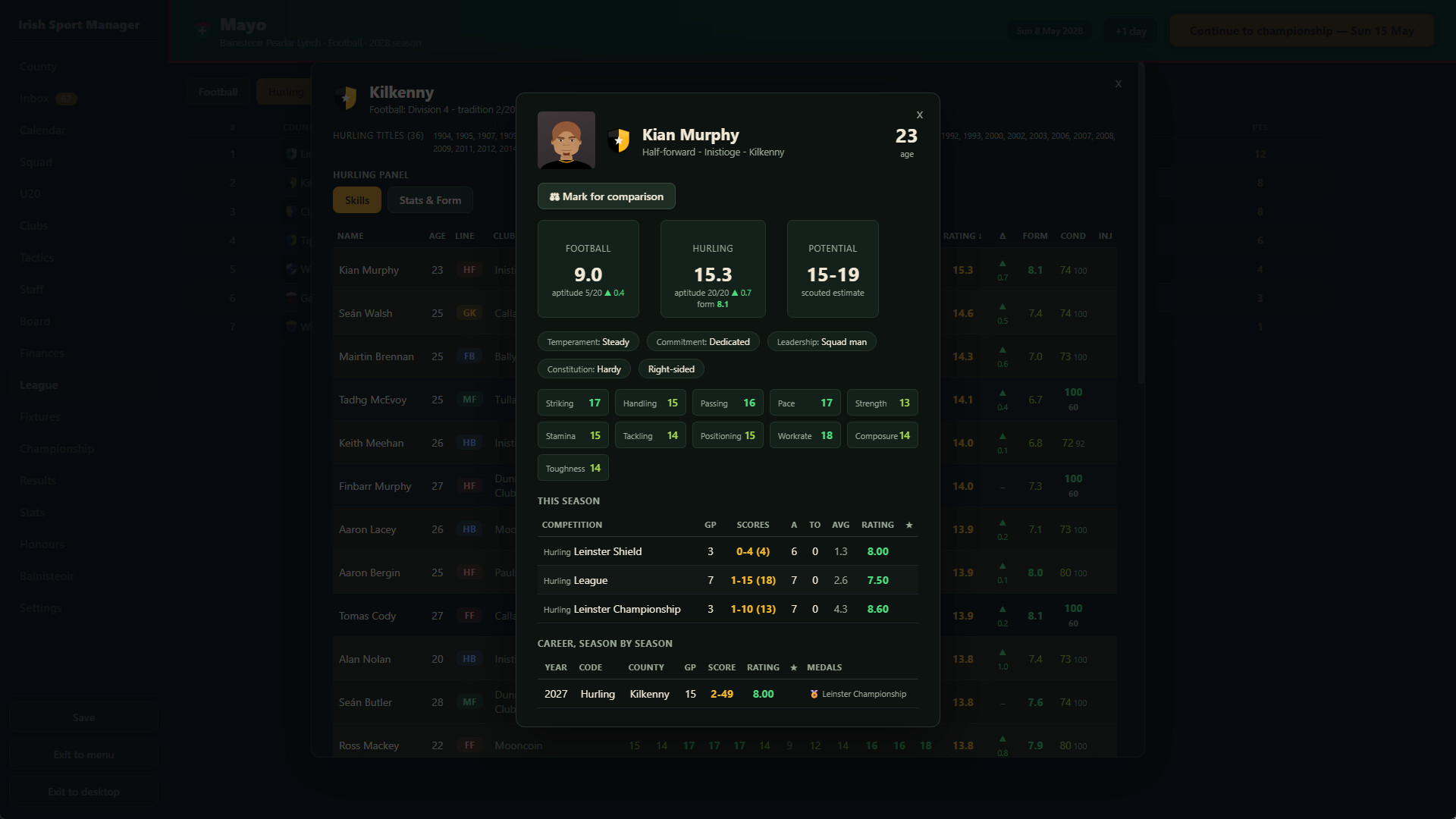 Irish Sport Manager screenshot 4