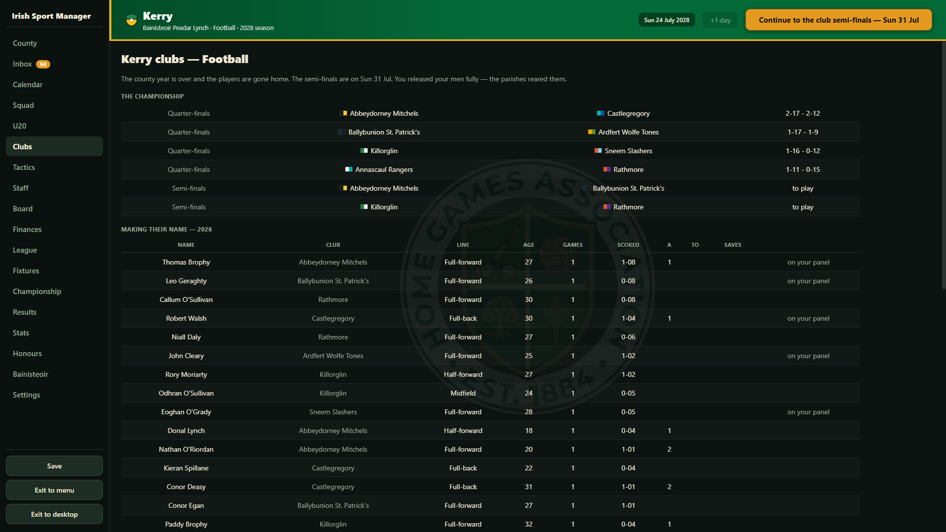 Irish Sport Manager screenshot 8