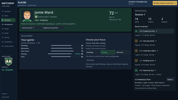 Matchday: Player Career screenshot 4