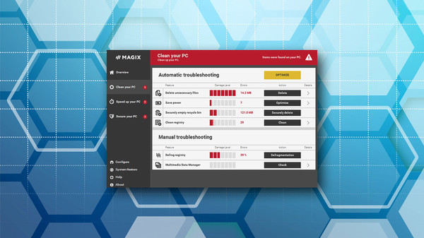 Screenshot z MAGIX PC Check & Tuning 2017