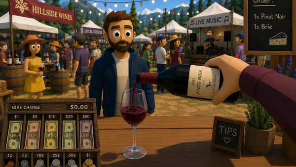 Outdoor Wine Market Simulator 스크린샷 1
