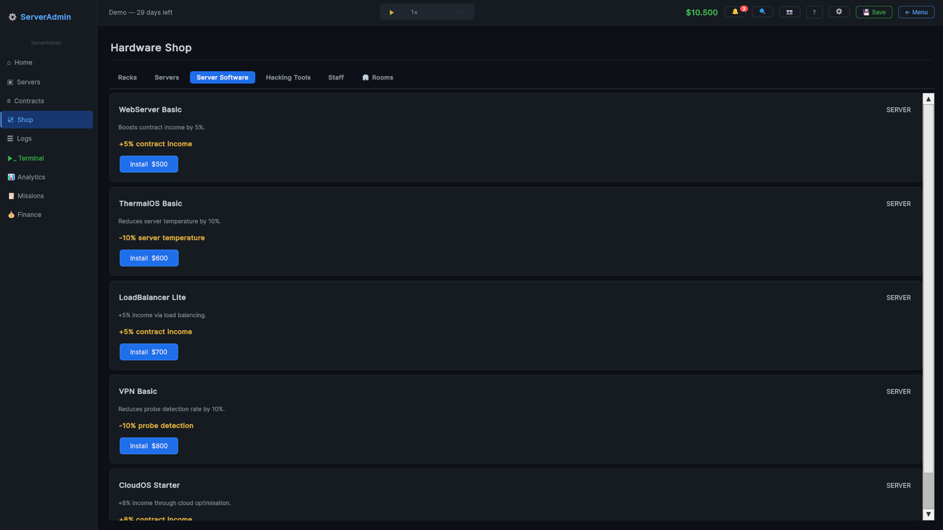 Server-Admin Simulator screenshot 2