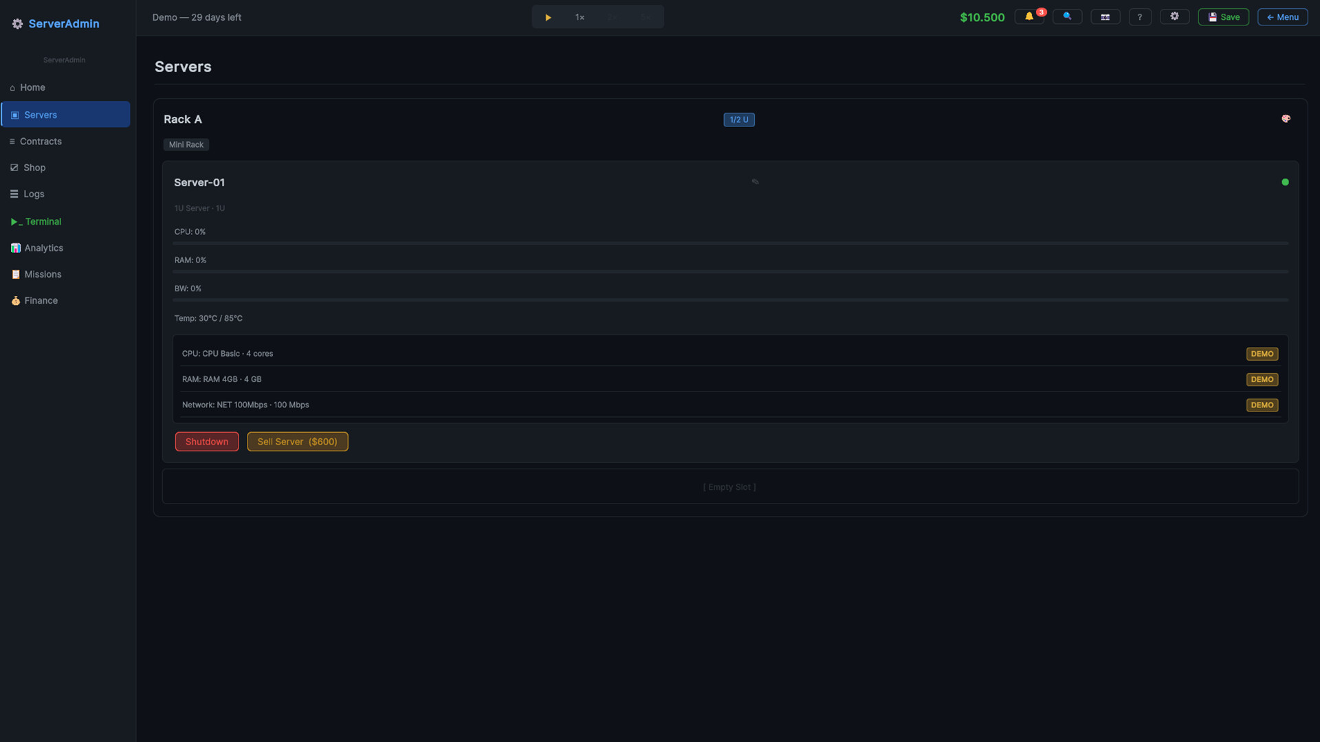 Server-Admin Simulator