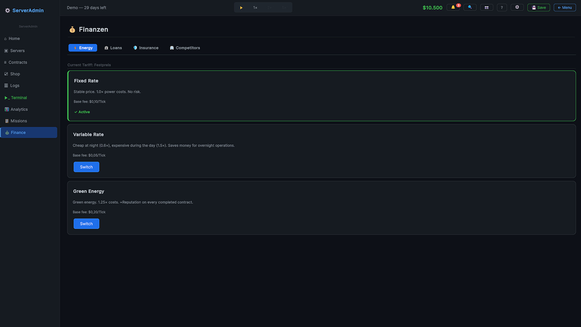 Server-Admin Simulator