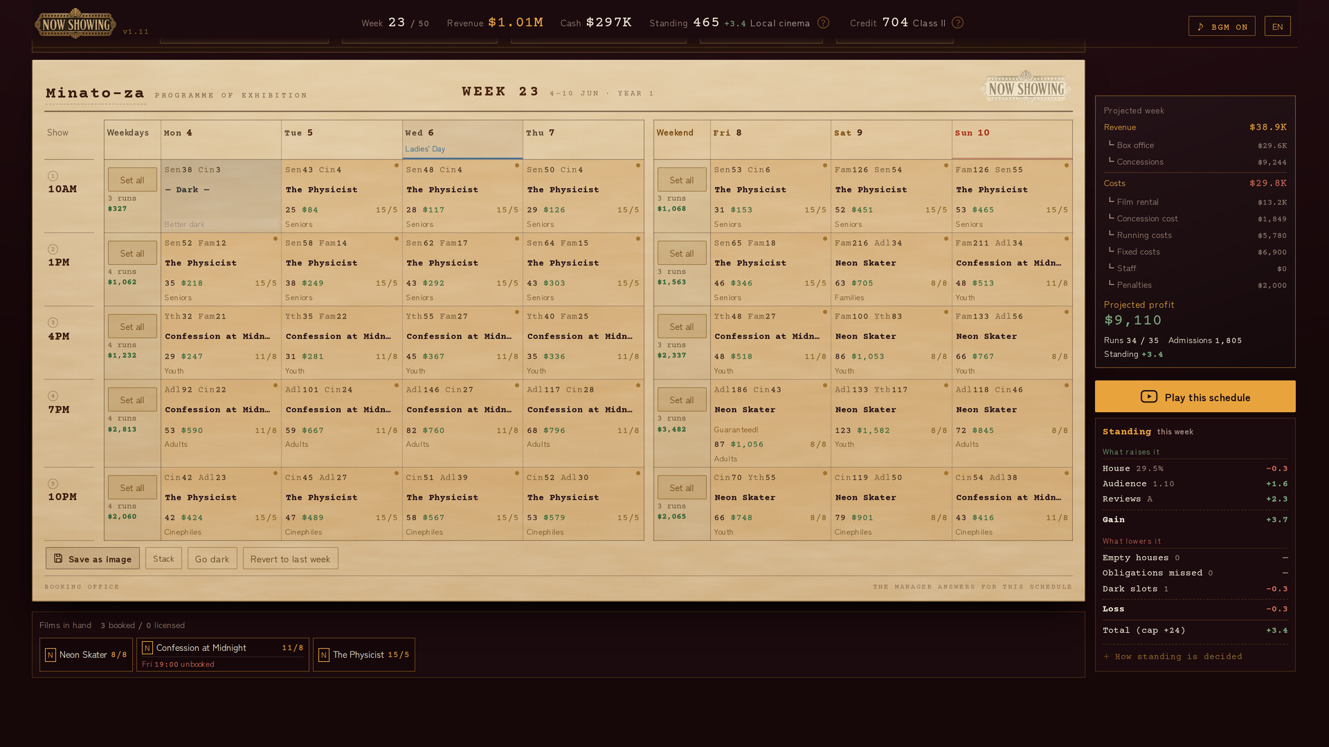 NOW SHOWING: A Cinema Programming Game