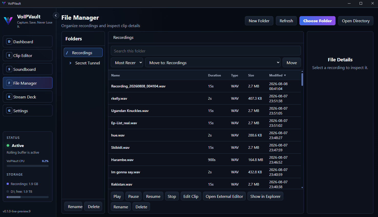 VoIPVault screenshot