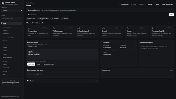 Crystal Chatbox screenshot 1
