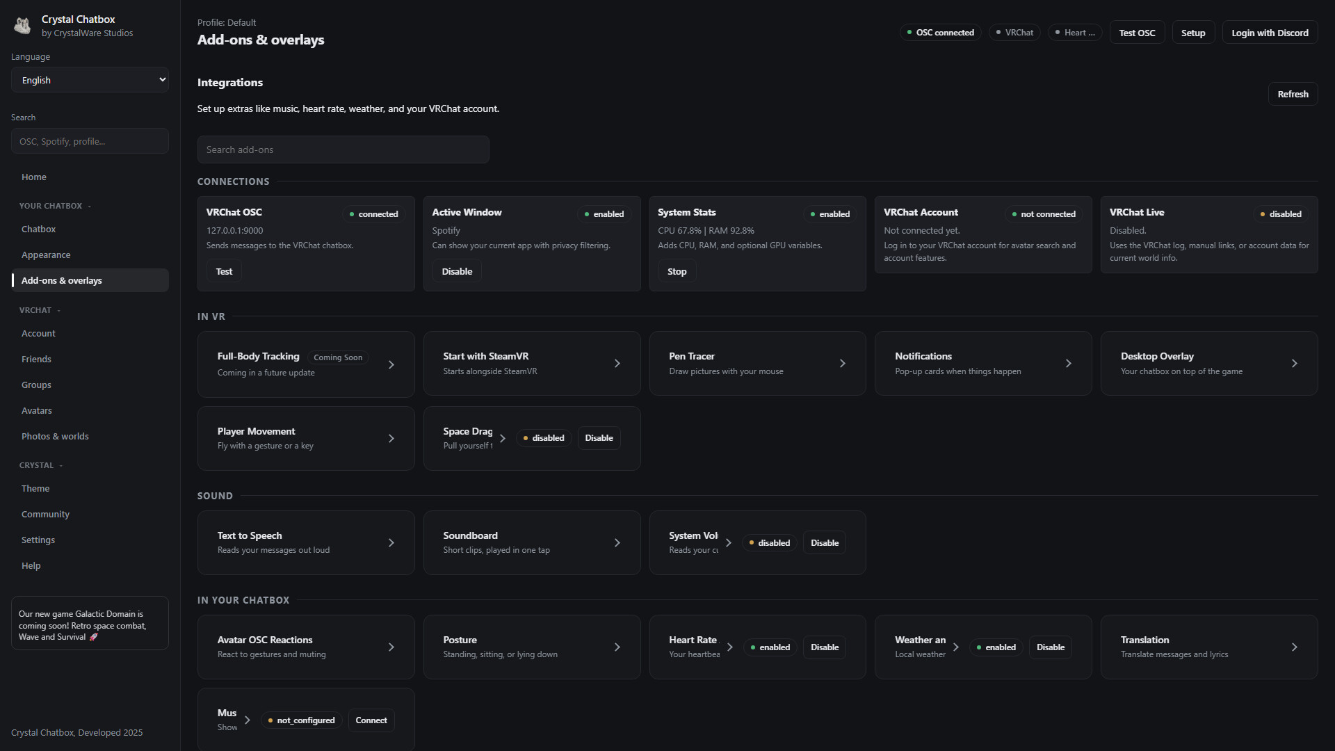 Crystal Chatbox screenshot 5